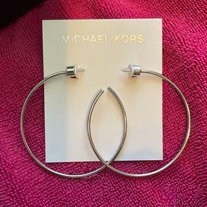 Bran New Michael Kors silver hoops